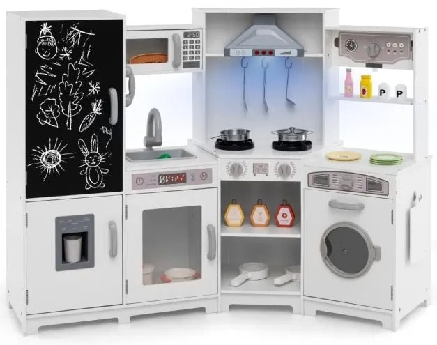 Cozinha de brinquedo para crianças, conjunto de cozinha de brinquedo de madeira, cozinha de lama de mentira - marrom