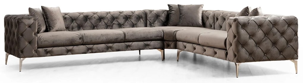 Sofá de Canto Como – Antracite – 310 cm x 70 cm x 270 cm