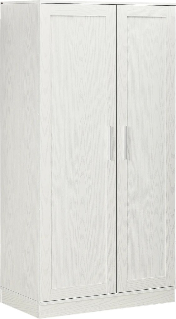 HOMCOM Credença para Cozinha com 2 Portas, Prateleiras Ajustáveis, para Sala de Jantar e Sala de Estar, 80x43x160 cm, Branco Efeito Madeira | Aosom Portugal