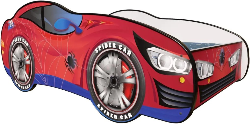 CAMA INFANTIL CRIANÇAS  C/ LEDS E OFERTA COLCHÃO ESPUMA Racing Car Herois 140 x 70 - Homem Aranha VERMELHO