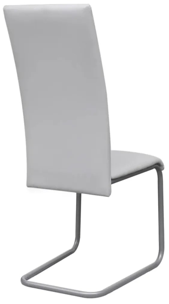 Cadeiras de jantar cantilever 2 pcs couro artificial branco