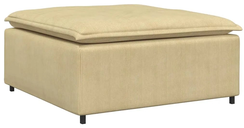Sofá modular com pufes e almofadas tecido corduroy