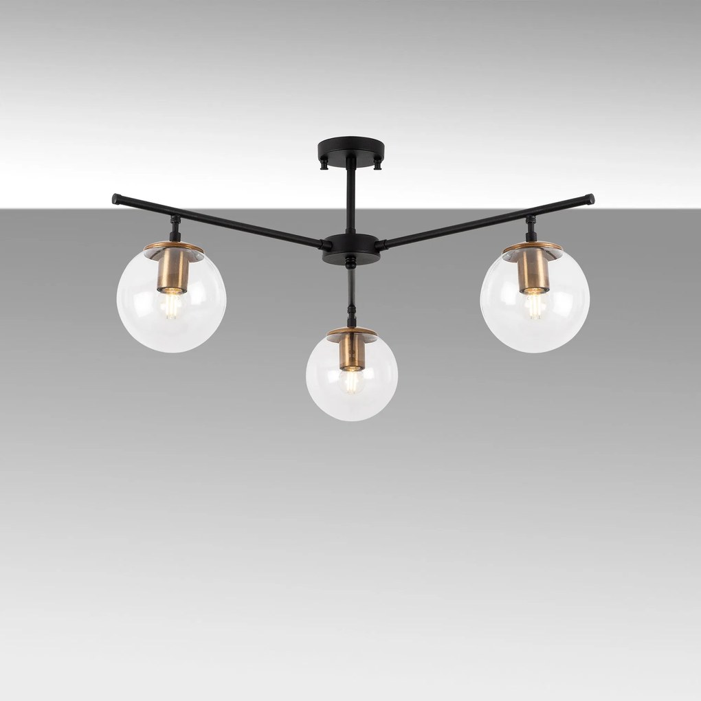 Candeeiro de Teto Atmaca – Preto Antigo – 70 x 70 cm