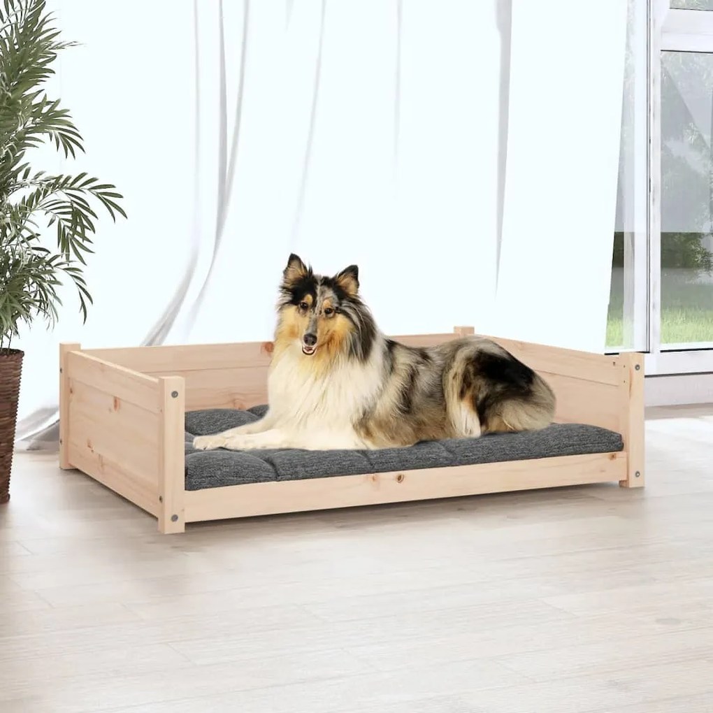 Cama para cães 95,5x65,5x28 cm madeira de pinho maciça