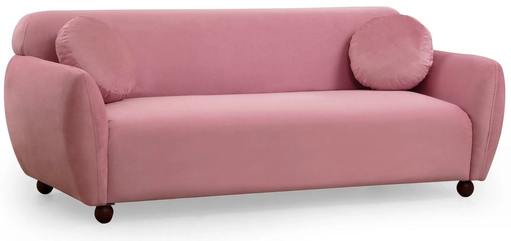 Sofá de 3 Lugares Eddy – Rosa Pó – 223 cm