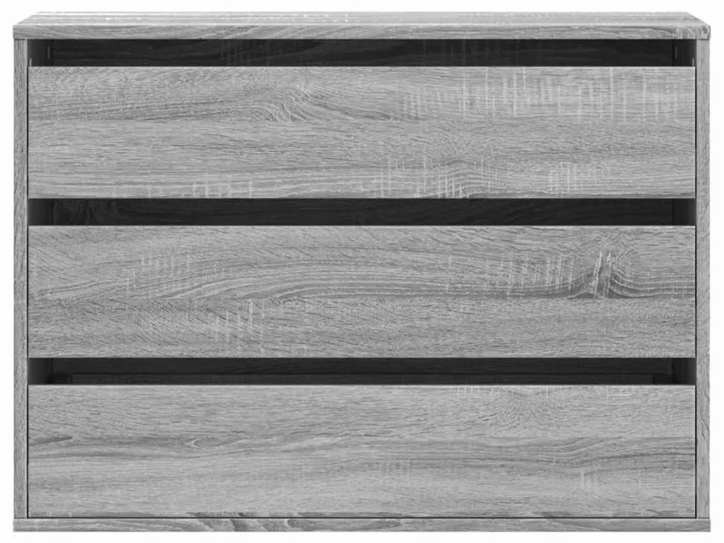 Cómoda com 3 Gavetas - 80x41x58 cm - derivados de madeira - cinzento s