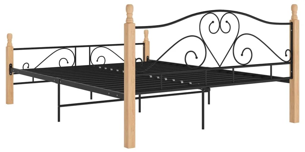 Estrutura cama c/ cabeceira sem colchão 140x200 cm metal preto