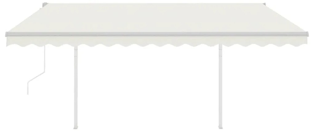 Toldo retrátil automático com postes 4x3,5 m cor creme