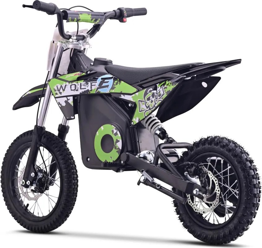 Mota Elétrica Infantil WOLF-E 1000W 36V com Bateria de Lítio, 3 Velocidades e Travões de Disco – Verde