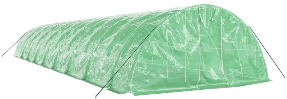 Estufa com estrutura de aço 90 m² 18x5x2,3 m verde