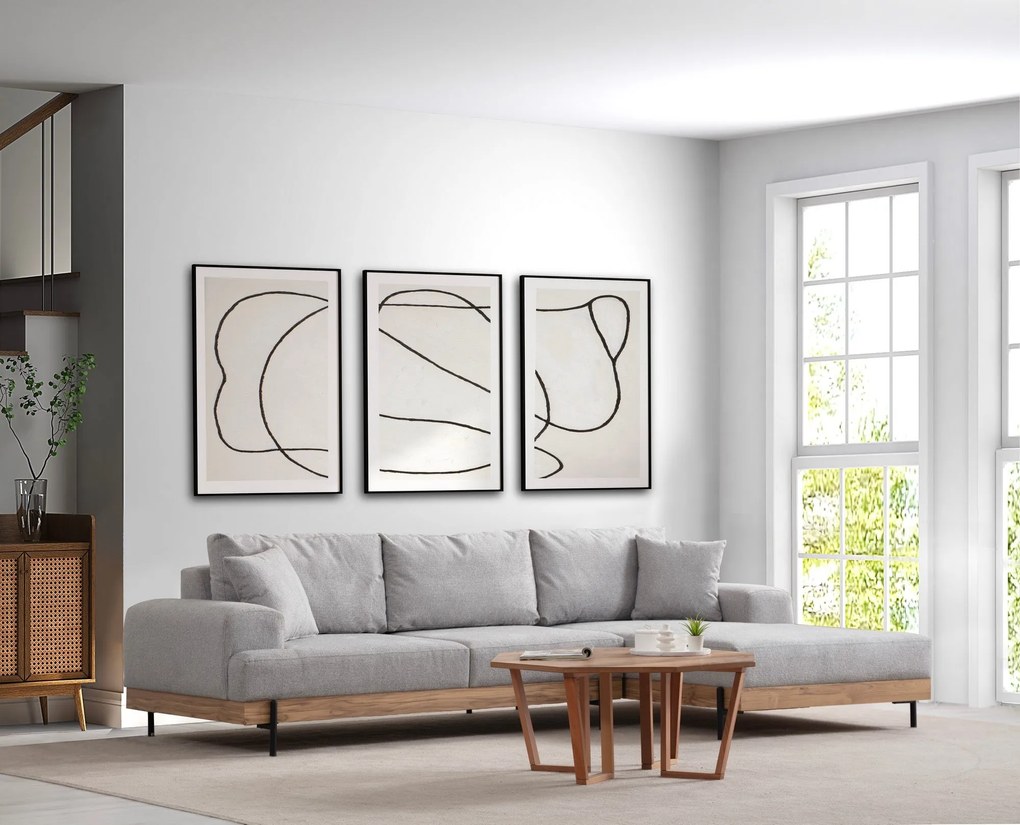 Sofá de Canto Eti – Cinzento – 280 x 170 cm