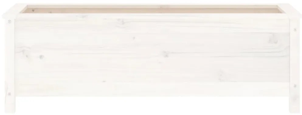 Canteiro elevado de jardim 119,5x40x39 cm pinho maciço branco