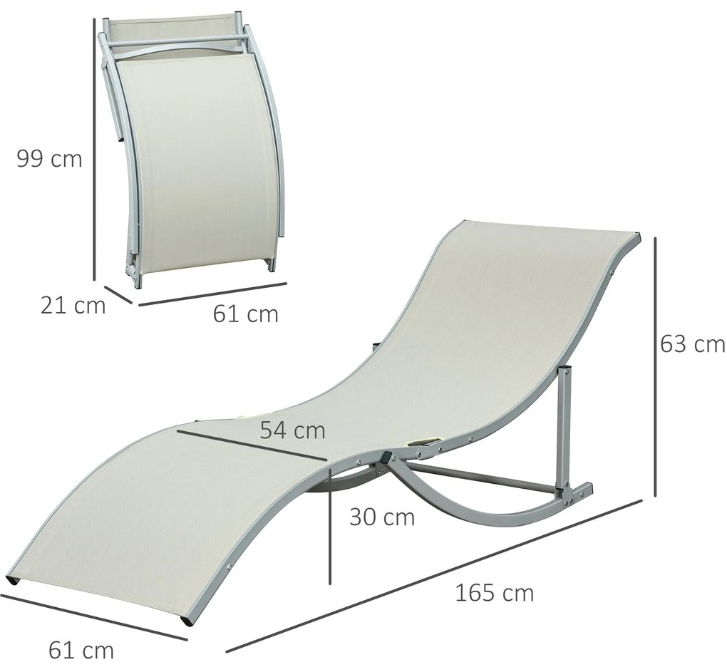 2 espreguiçadeiras ergonômicas dobráveis em forma de S com estrutura d