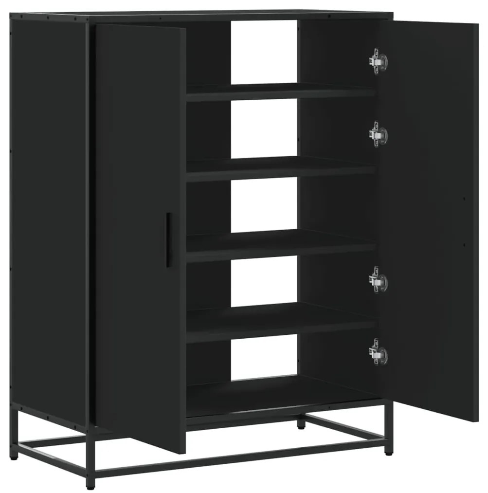 Sapateira 75x38x97,5 cm derivados de madeira/metal preto
