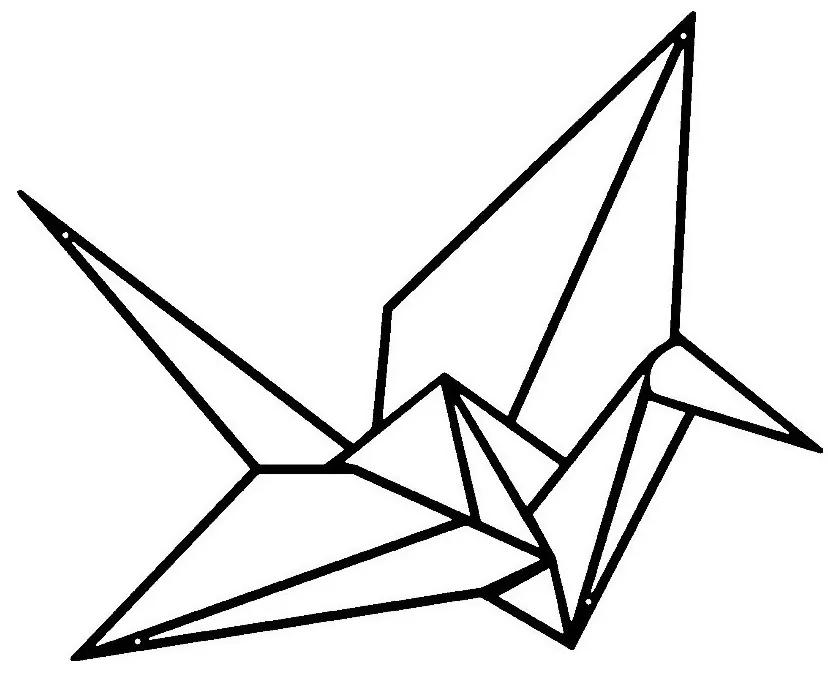 Quadros, telas Homemania  Decoracao Origami Crane Flat Wall, Preto, 41x0,15x33cm