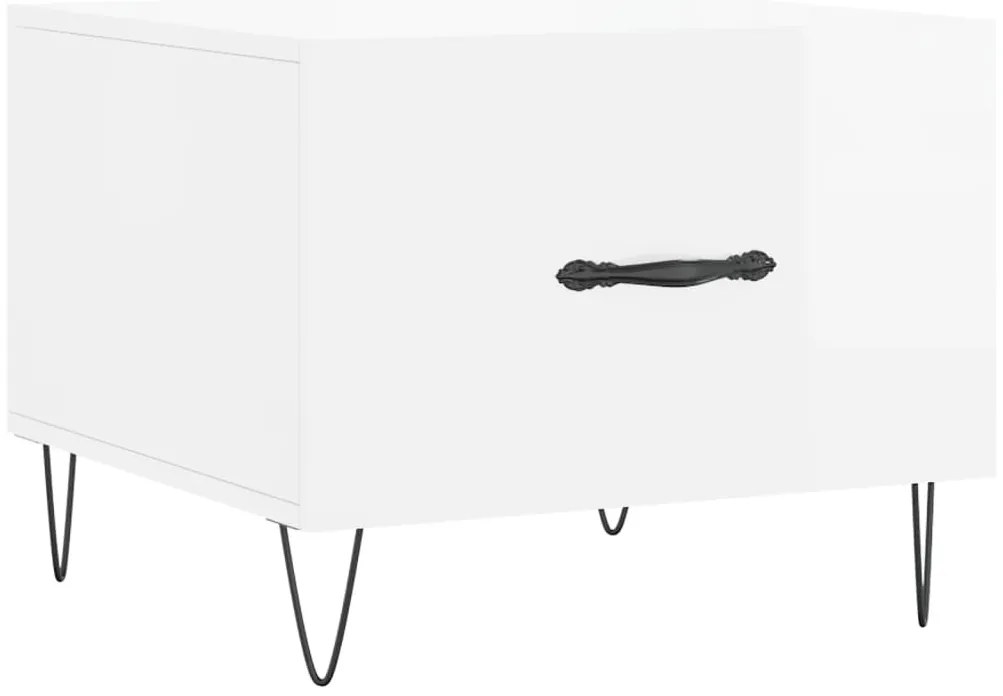 Mesas de centro 2 pcs 50x50x40 cm branco brilhante