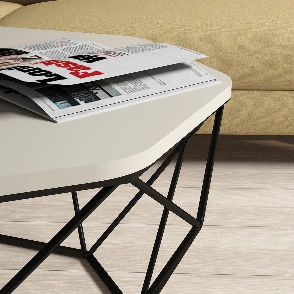 Mesa de Centro Diamond – Creme – 90x38x90 cm