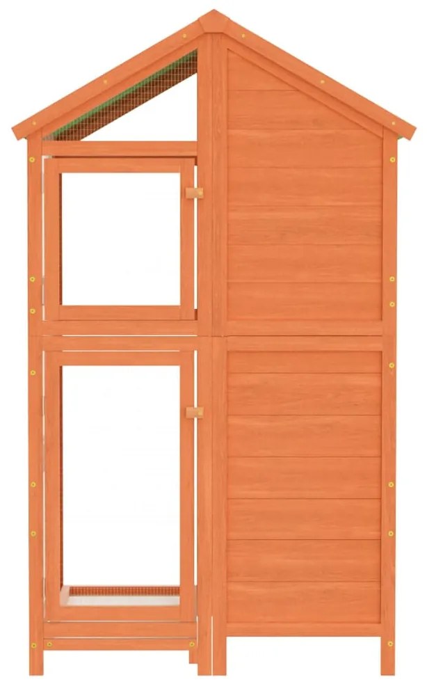 Gaiola para pássaros 97x81x152 cm pinho maciço castanho