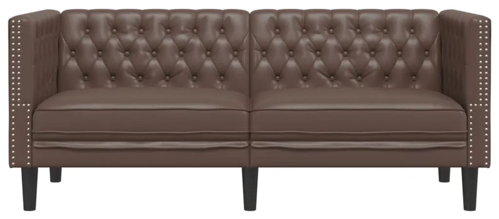 Sofá chesterfield 2 lugares couro artificial castanho
