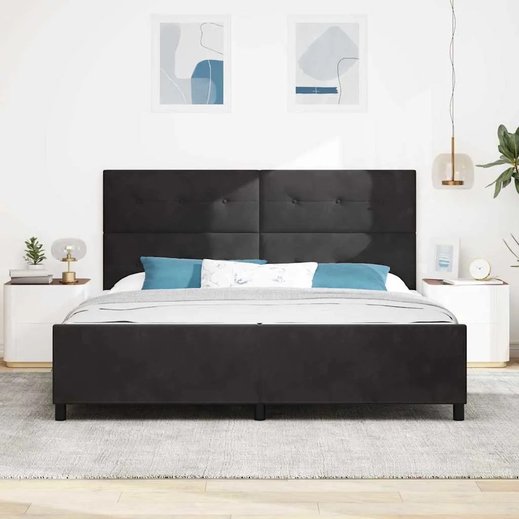 Cama vidaXL Preta 200x200 cm Veludo