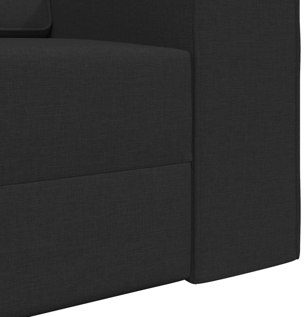 Sofá Cama 2 em 1 Preto 245x150x60.5 cm Tecido