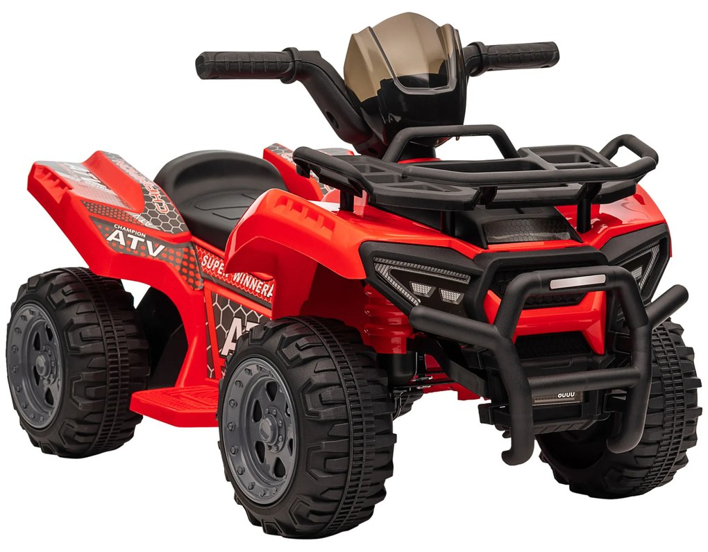 Moto 4 Elétrico para Crianças Veículo Elétrico a Bateria 6V Infantil com Velocidade 2km/h 70x42x45 cm Vermelho