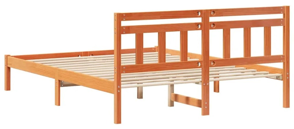 Estrutura da Cama Castanho 160 x 200 cm Madeira de pinho maciça