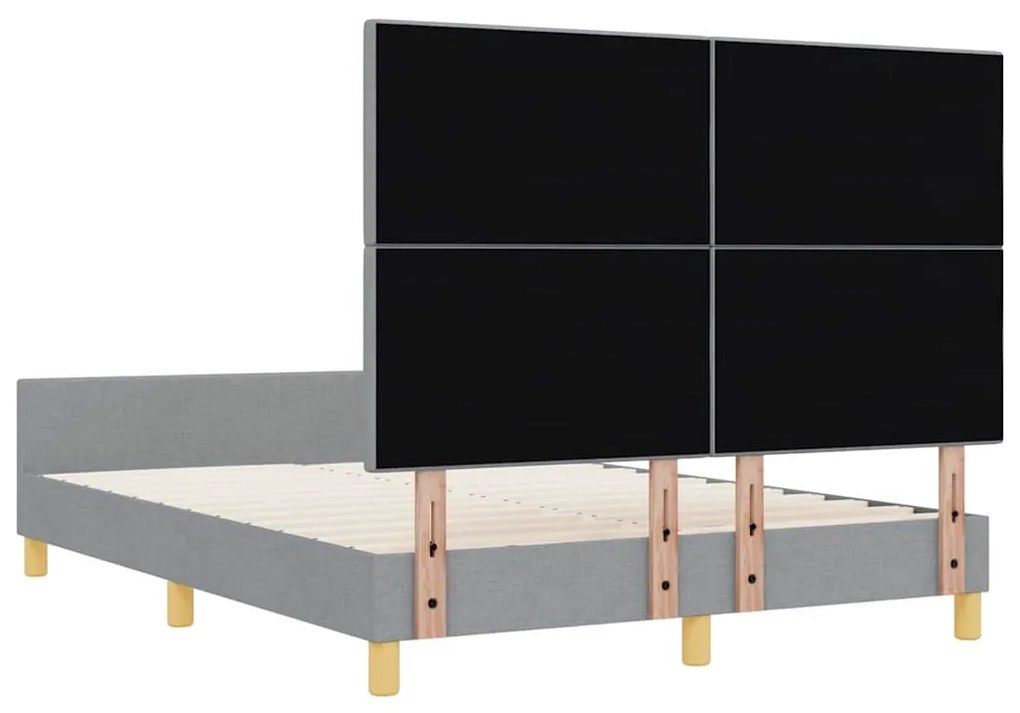 Cama vidaXL Cinza Claro 160x200 cm em Tecido