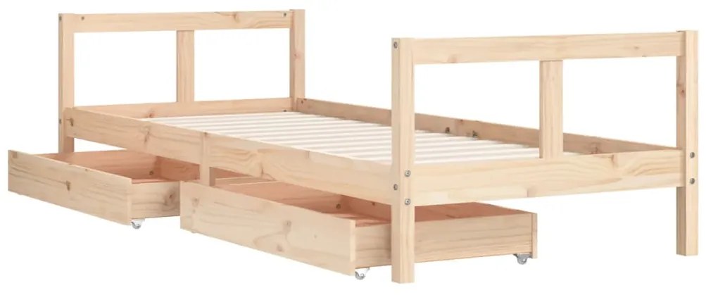 Estrutura de cama infantil c/ gavetas 80x200 cm pinho maciço
