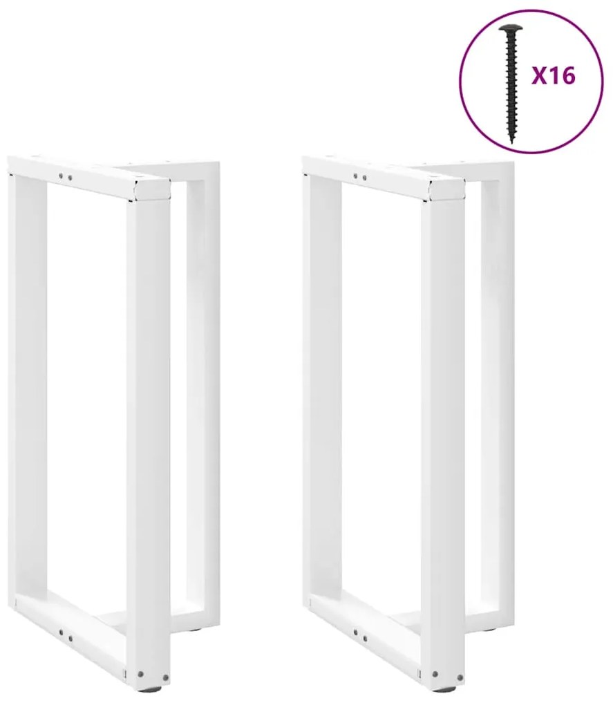 Pés de mesa de bar em forma de T, 2 peças, branco, 60x35x(100-101) cm,