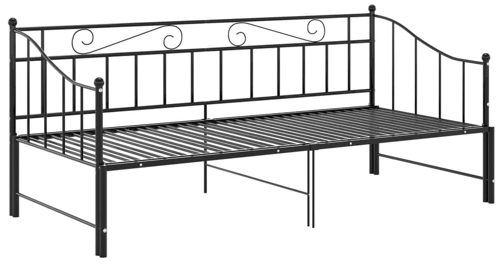 Estrutura sofá-cama de puxar 90x200 cm metal preto