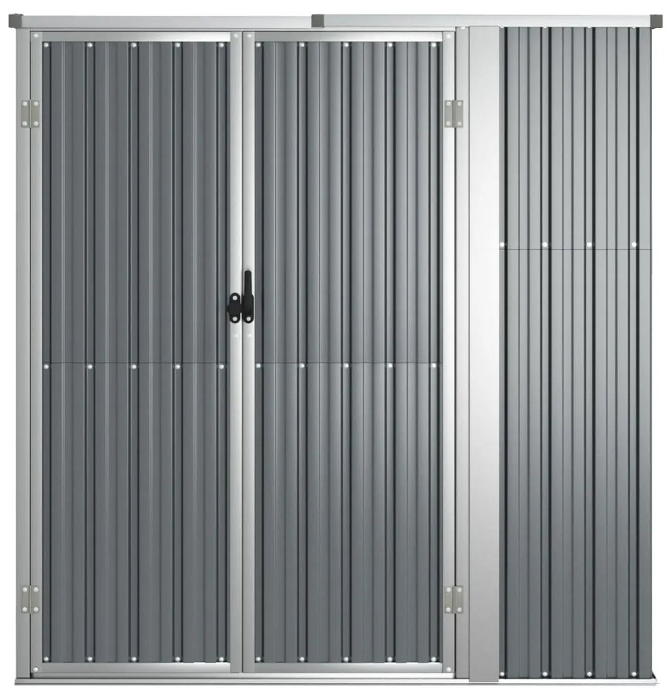 Abrigo p/ ferramentas jardim 161x89x161cm aço galvanizado cinza