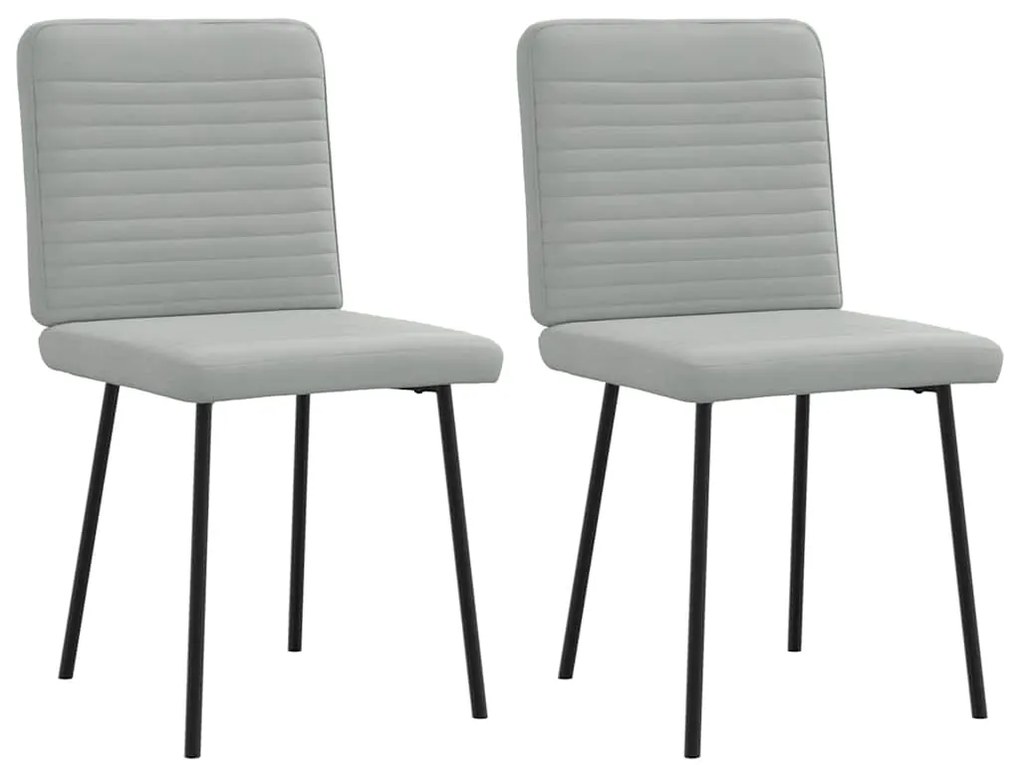 Cadeiras de jantar 2 pcs veludo cinzento-claro