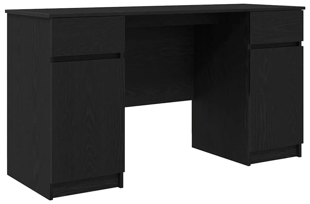 Mesa vidaXL Preta em Carvalho 140x49x76 cm em Madeira Engenharia
