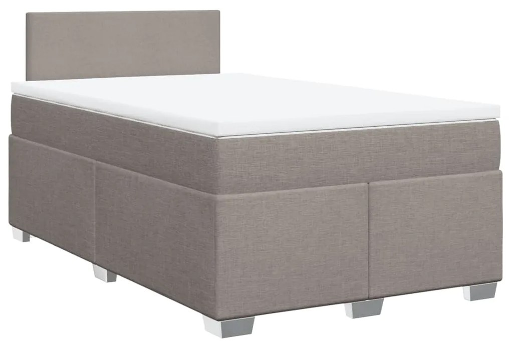 Cama com molas/colchão 120x200 cm tecido castanho-acinzentado