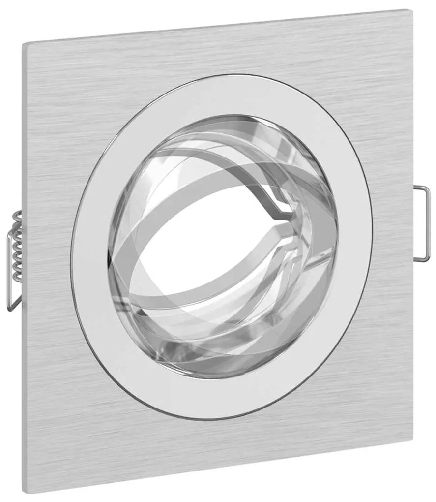 Refletores Embutidos 12 pcs Quadrado GU10 Prateado 91x91 mm