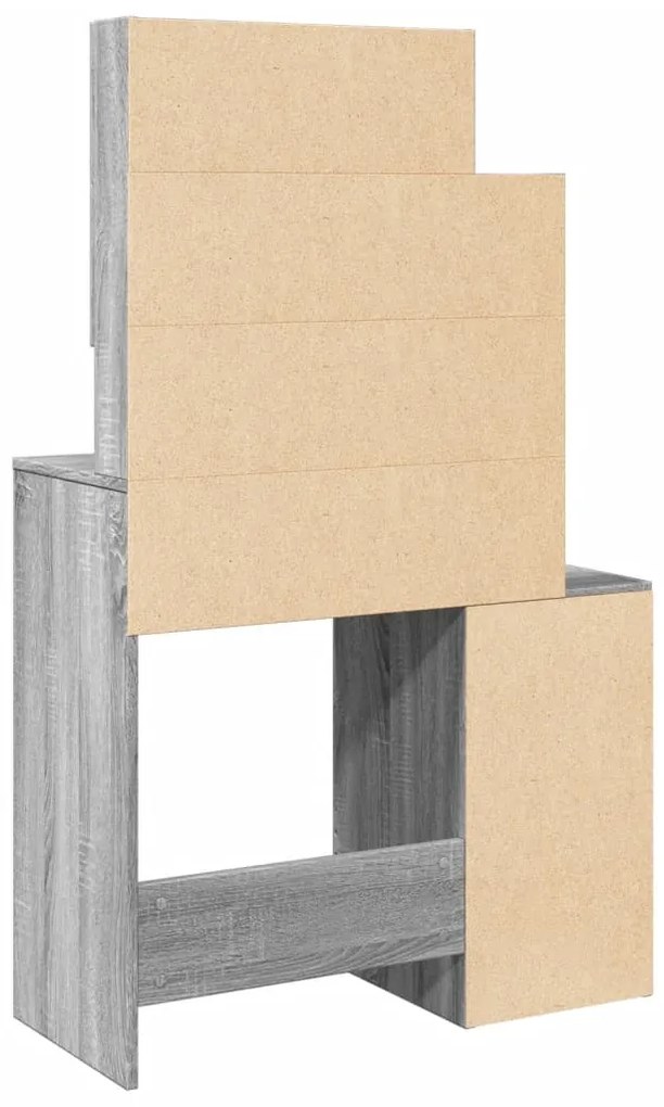 Toucador com armário 80x35x132 cm cor cinzento sonoma