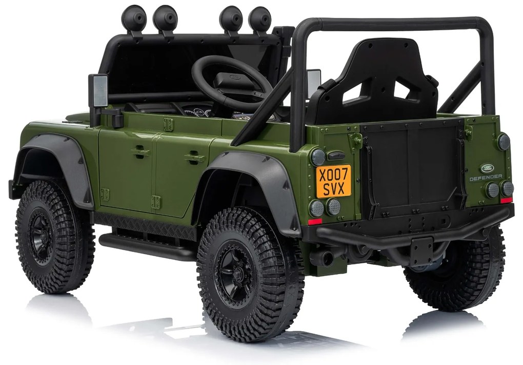 Jipe elétrico para crianças Land Rover Defender 110 SVX 12V, 4X4, luzes LED, bateria de lítio, licença ORIGINAL Verde