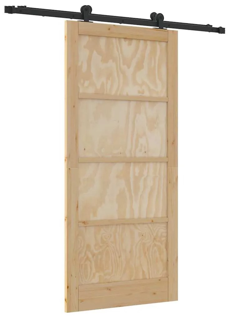 Porta Deslizante vidaXL com Conjunto de Ferragens 93x202 cm Madeira de