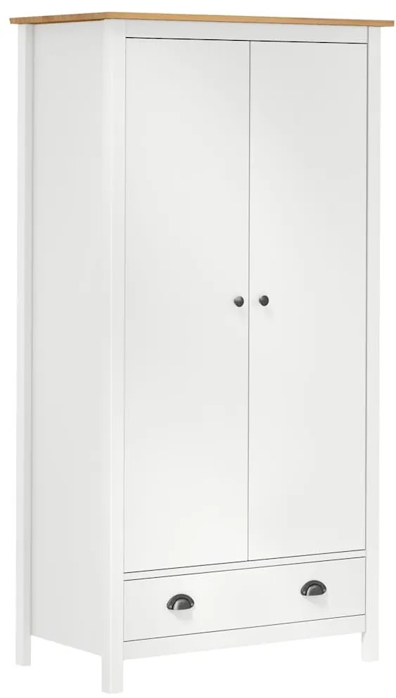 Roupeiro 2 portas Hill 89x50x170 cm pinho maciço branco