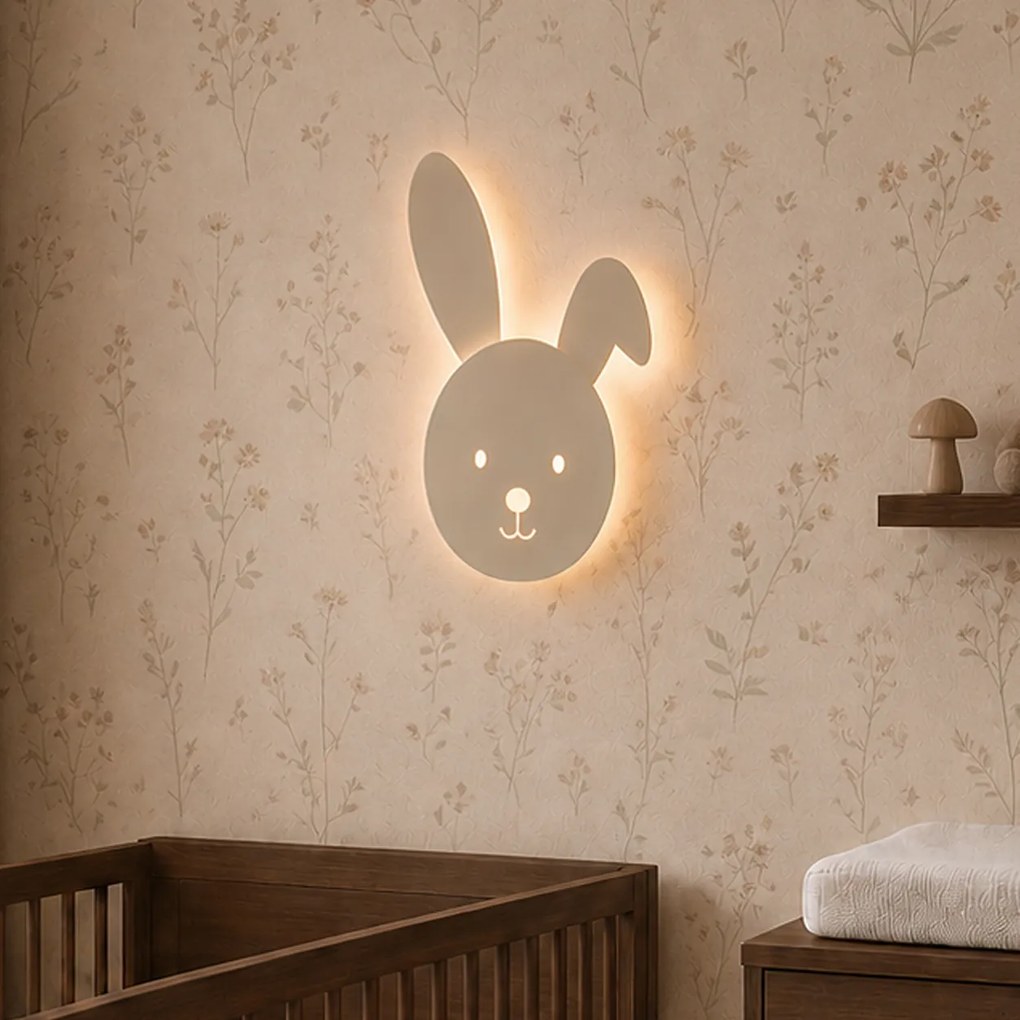 Candeeiro de parede infantil bege com LED regulável em 3 níveis - Benny the Bunny