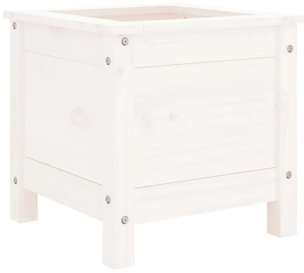 Vaso/floreira de jardim 40x40x39 cm pinho maciço branco