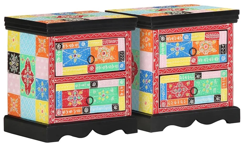 Criado-Mudo 2 pcs Multicolorido 40x35x45 cm Madeira de Engenharia