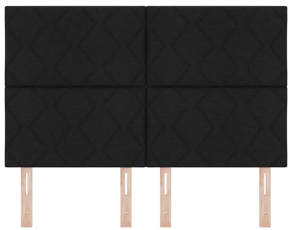 Cabeceira Preta com Design de Blocos de Diamante 160 cm em Tecido