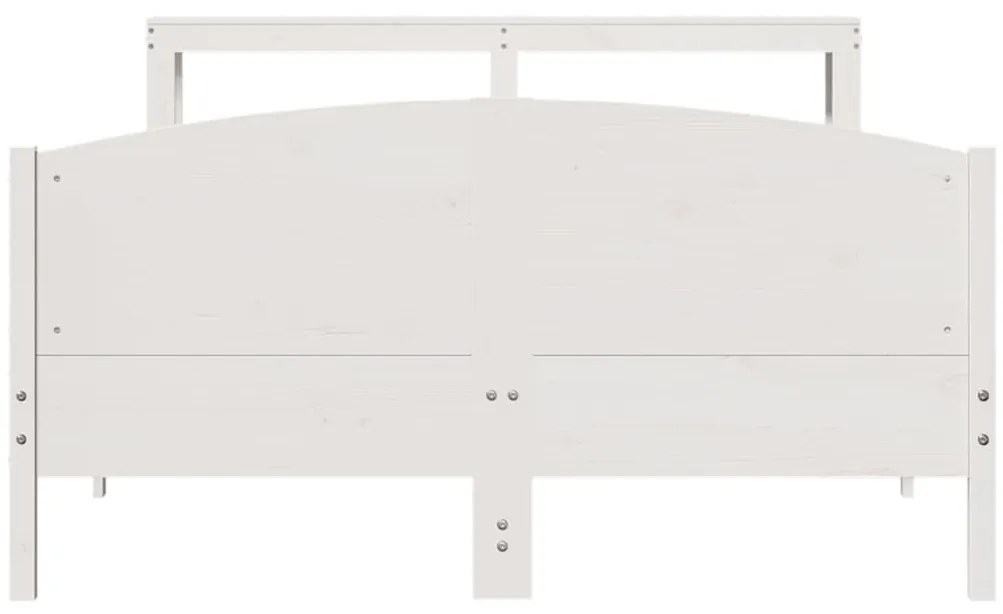 Cama sem colchão 140x200 cm madeira de pinho maciça branco
