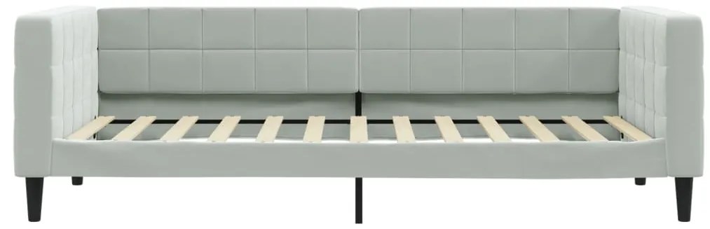 Sofá-cama com colchão 100x200 cm veludo cinzento-claro
