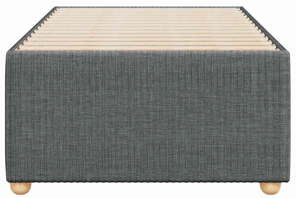 Estrutura de cama sem colchão 100x200 cm tecido cinzento-escuro