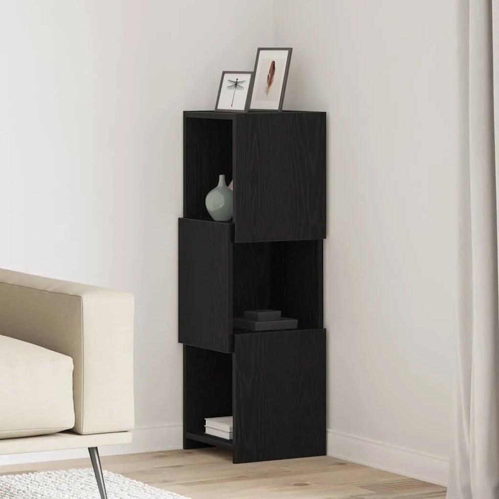 vidaXL Armário de canto Carvalho Preto 30,5x30x95cm Madeira processada