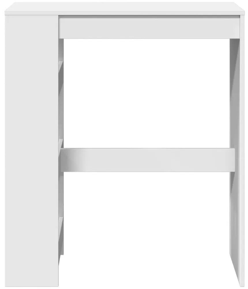 Mesa de bar com prateleiras derivados de madeira branco