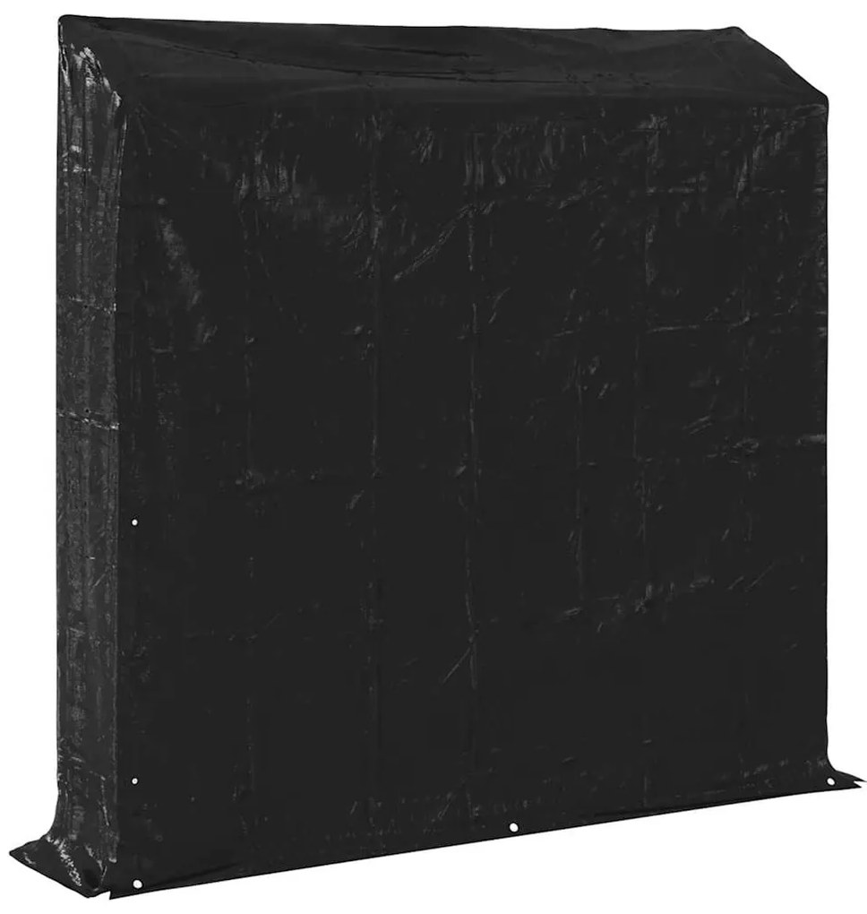 Rack de lenha com tampa de chuva 200x40x200 cm aço galvanizado